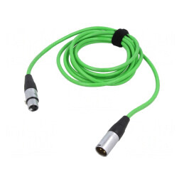 Cablu XLR 3m Verde 3pin Masculin-Feminin