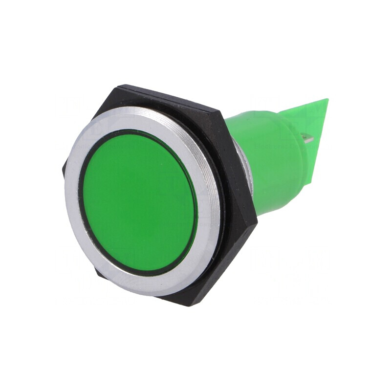 Lampă de control LED verde 24-28VDC IP67 Ø30,2mm | Electronic-mag.ro | Componente Electronice Lampă de control LED verde 24-28VDC IP67 Ø30,2mm | Electronic-mag.ro | Componente Electronice