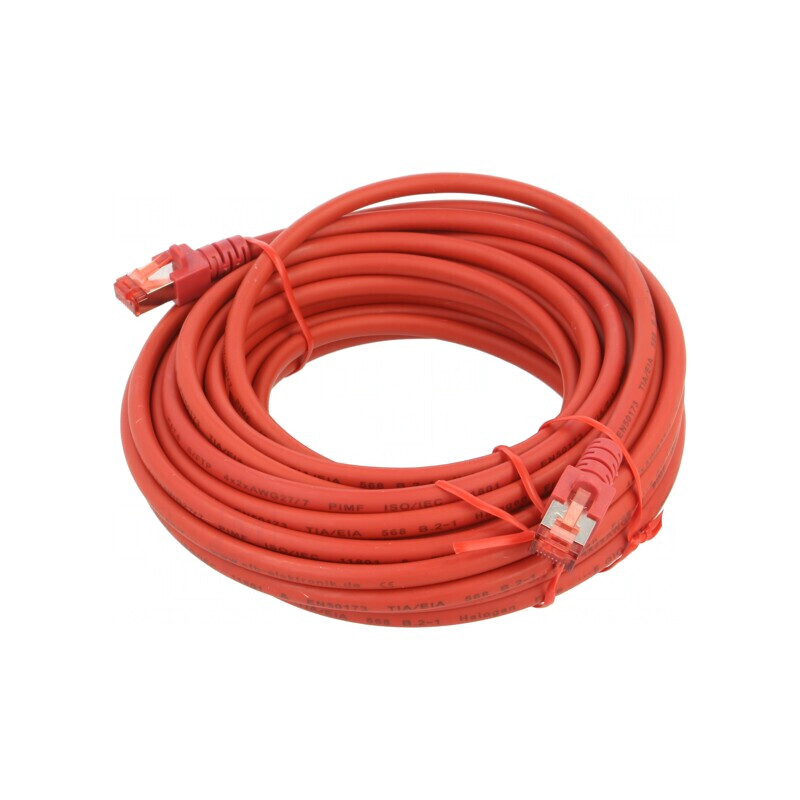 Patch Cord S/FTP Cat6 LSZH Roșu 10m | Electronic-mag.ro | Componente Electronice