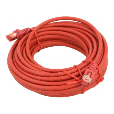 Patch Cord S/FTP Cat6 LSZH Roșu 10m | Electronic-mag.ro | Componente Electronice