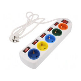 Prelungitor 5 Prize Alb 250V 16A | Electronic-mag.ro | Componente Electronice