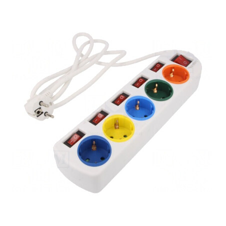Prelungitor 5 Prize Alb 250V 16A | Electronic-mag.ro | Componente Electronice