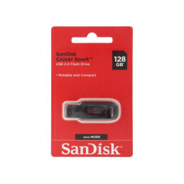Pendrive | USB 2.0 | 128GB | USB A | CRUZER SPARK | neagră | SDCZ61-128G-G35
