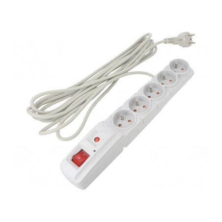 Prelungitor 5 Prize cu Protecție la Supratensiune ACAR F5 - 5M Gri | Electronic-mag.ro | Componente Electronice