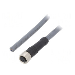 Cablu de Conectare M8 PIN 3 Drept 5m 63VAC 2,7A PUR | Electronic-mag.ro | Componente Electronice