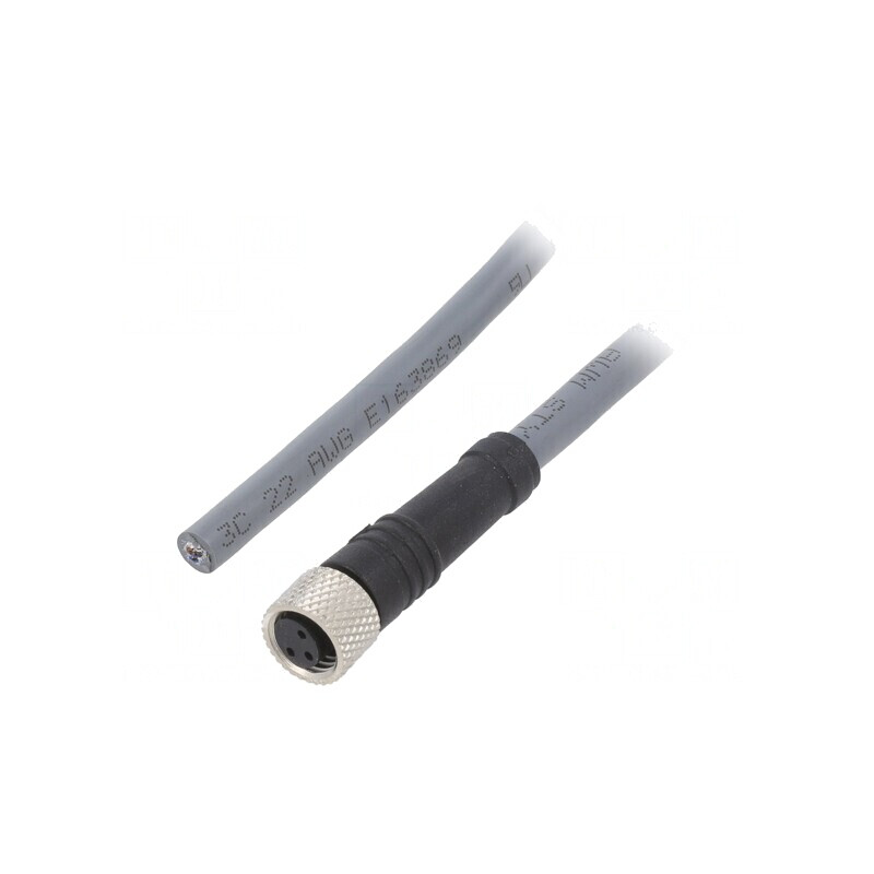 Cablu de Conectare M8 PIN 3 Drept 5m 63VAC 2,7A PUR | Electronic-mag.ro | Componente Electronice