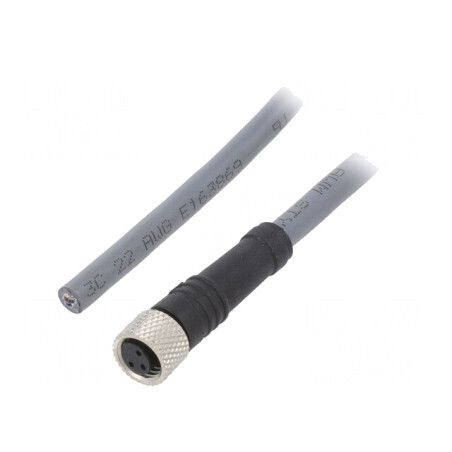 Cablu de Conectare M8 PIN 3 Drept 5m 63VAC 2,7A PUR | Electronic-mag.ro | Componente Electronice