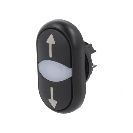 Comutator dublu 22mm negru | Electronic-mag.ro | Componente Electronice