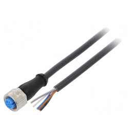 Cablu de conectare M12 5 pini 2m 125VAC 4A IP67 | Electronic-mag.ro | Componente Electronice