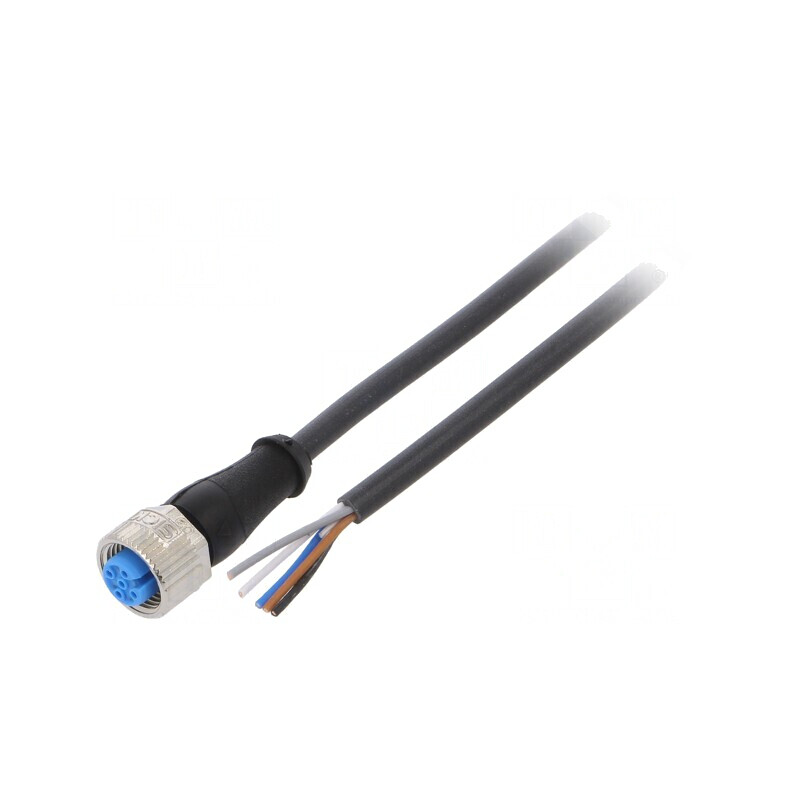 Cablu de conectare M12 5 pini 2m 125VAC 4A IP67 | Electronic-mag.ro | Componente Electronice