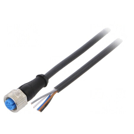 Cablu de conectare M12 5 pini 2m 125VAC 4A IP67 | Electronic-mag.ro | Componente Electronice