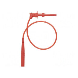 Cablu de măsurare 5A cu clips și mufă banană 4 mm roșie | Electronic-mag.ro | Componente Electronice
