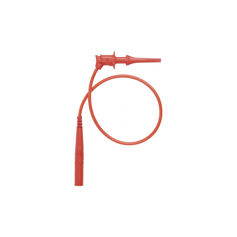 Cablu de măsurare 5A cu clips și mufă banană 4 mm roșie | Electronic-mag.ro | Componente Electronice