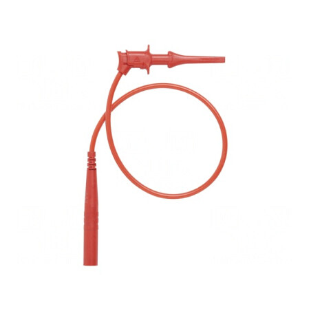 Cablu de măsurare 5A cu clips și mufă banană 4 mm roșie | Electronic-mag.ro | Componente Electronice
