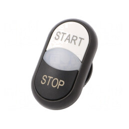 Comutator dublu 22mm alb/negru IP66 | Electronic-mag.ro | Componente Electronice