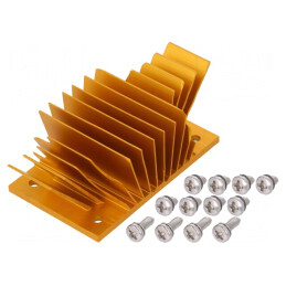 Radiator extrudat cu aripioare BGA aurie 37mm x 58mm | Electronic-mag.ro | Componente Electronice