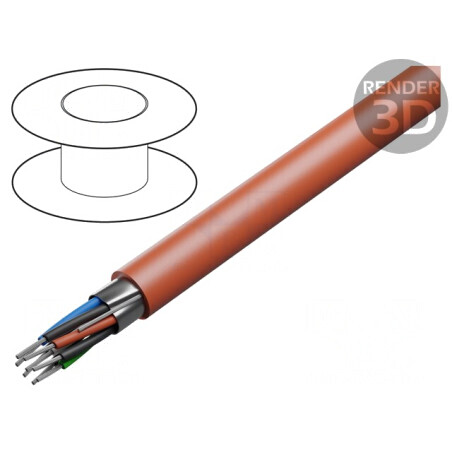 Cablu RS232 ecranat roșu 4x2x24AWG | Electronic-mag.ro | Componente Electronice