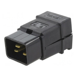 Conector: alimentare AC | mufă | tată | 20A | 250VAC | C20 (I) | pe cablu | 4300.0922