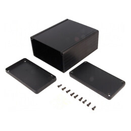 Carcasă aluminiu neagră 103x120x53mm | Electronic-mag.ro | Componente Electronice