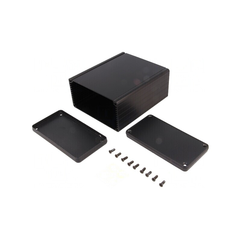 Carcasă aluminiu neagră 103x120x53mm | Electronic-mag.ro | Componente Electronice