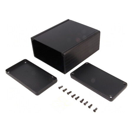 Carcasă aluminiu neagră 103x120x53mm | Electronic-mag.ro | Componente Electronice