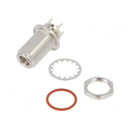 Soclu N mamă drept 50Ω THT PTFE aurit alamă | Electronic-mag.ro | Componente Electronice