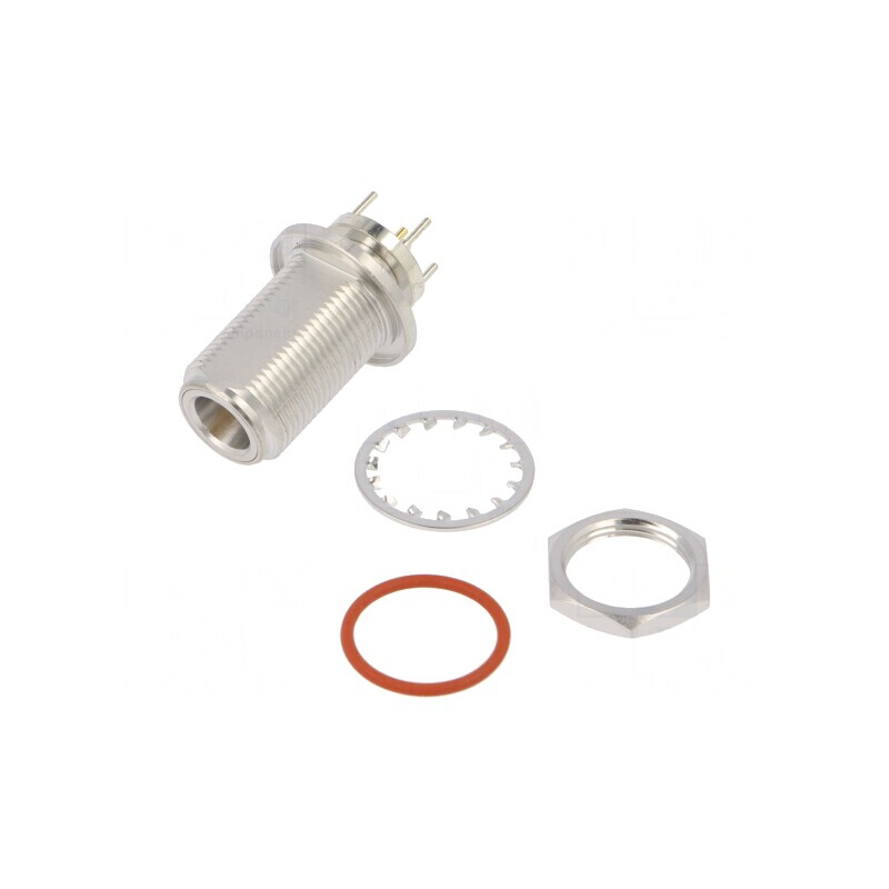 Soclu N mamă drept 50Ω THT PTFE aurit alamă | Electronic-mag.ro | Componente Electronice