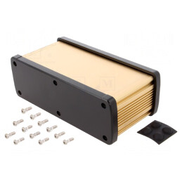 Carcasă Universală Aluminiu Aurit 177.6mm x 89mm x 61.1mm | Electronic-mag.ro | Componente Electronice