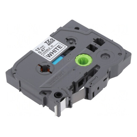 Bandă adezivă 12mm x 8m albă text negru TZE-FX231 | Electronic-mag.ro | Componente Electronice