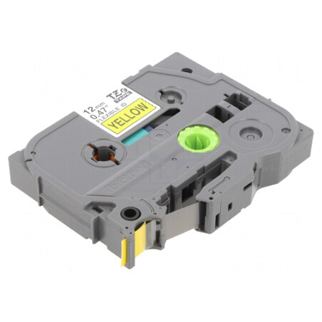 Bandă Galbenă 12mm x 8m cu Caracter Negru TZE-FX631 | Electronic-mag.ro | Componente Electronice