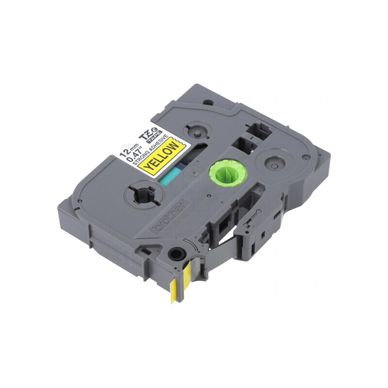 Bandă Casetă Etichetare 12mm x 8m Galben/Negru | Electronic-mag.ro | Componente Electronice