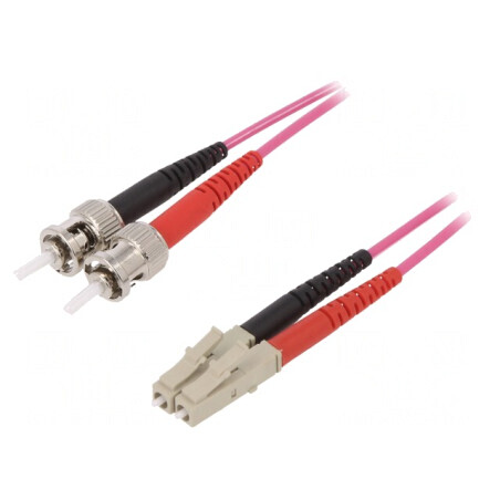 Patch Cord Fibra OM4 LC/UPC-ST/UPC 2m Violet LSZH | Electronic-mag.ro | Componente Electronice