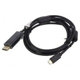 Adaptor DisplayPort la USB C 2m Negru | Electronic-mag.ro | Componente Electronice