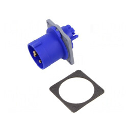 Conector alimentare AC trifazat IP44 16A | Electronic-mag.ro | Componente Electronice