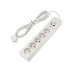 Prelungitor cu 5 prize protecție supratensiune 10A | Electronic-mag.ro | Componente Electronice
