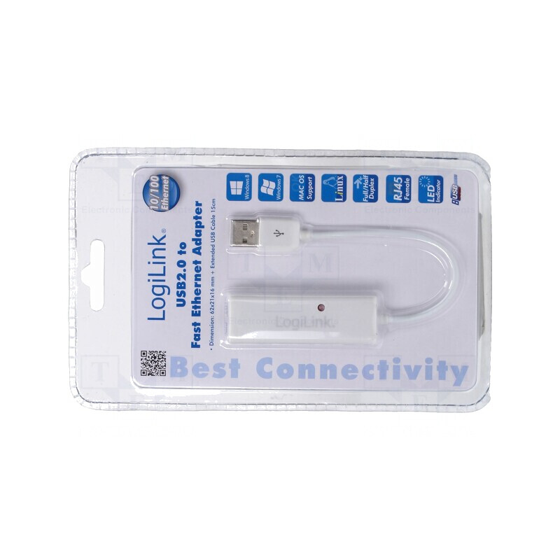 Adaptor USB-Fast Ethernet cu Hub USB 2.0 | Electronic-mag.ro | Componente Electronice