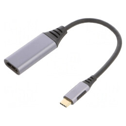 Adaptor | USB 3.0 | HDMI soclu,USB C mufă | 0,15m | negru | gri | A-USB3C-HDMI-01