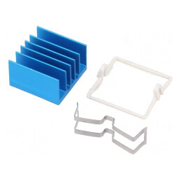 Radiator BGA cu Aripioare Albastru 21x21mm | Electronic-mag.ro | Componente Electronice