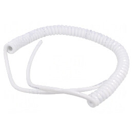 Cablu Spiralat Neecranat PUR Alb 2x1,5mm2 0,5m | Electronic-mag.ro | Componente Electronice