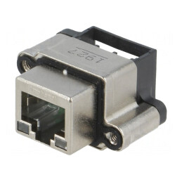 Soclu RJ45 cu LED IP67 pentru panou THT | Electronic-mag.ro | Componente Electronice
