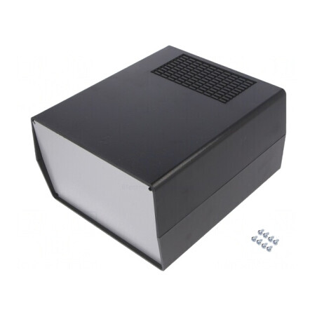 Carcasă panou ventilat cu ghidaje PCB | Electronic-mag.ro | Componente Electronice