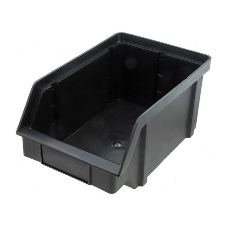 Cuvă ESD Polipropilenă Neagră 202x148x314mm | Electronic-mag.ro | Componente Electronice