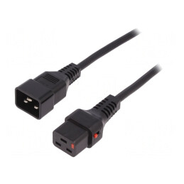 Cablu de Alimentare IEC C19-C20 cu Blocare 2m | Electronic-mag.ro | Componente Electronice