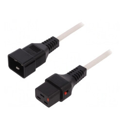 Cablu IEC C19 Mamă - IEC C20 Tată 2m cu Blocare | Electronic-mag.ro | Componente Electronice