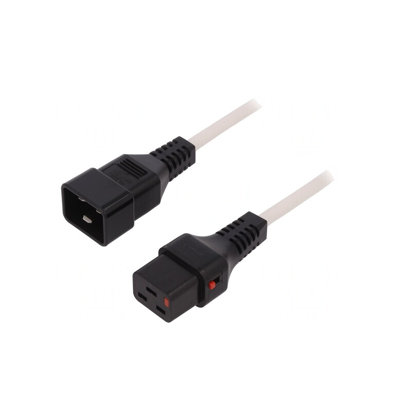 Cablu IEC C19 Mamă - IEC C20 Tată 2m cu Blocare | Electronic-mag.ro | Componente Electronice