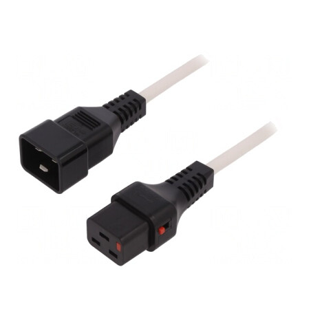 Cablu IEC C19 Mamă - IEC C20 Tată 2m cu Blocare | Electronic-mag.ro | Componente Electronice