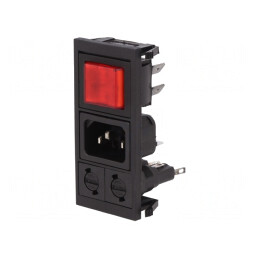 Conector alimentare AC soclu tată 10A 250V IEC 60320 | Electronic-mag.ro | Componente Electronice