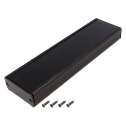 Carcasă aluminiu neagră TUF 55x25x200mm | Electronic-mag.ro | Componente Electronice