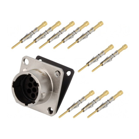Conector circular RT360 soclu tată crimpat PIN 10 7,5A IP67 | Electronic-mag.ro | Componente Electronice