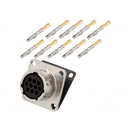 Conector Circular RT360 Soclu Mamă Crimpat 10 PIN 7.5A IP67 | Electronic-mag.ro | Componente Electronice